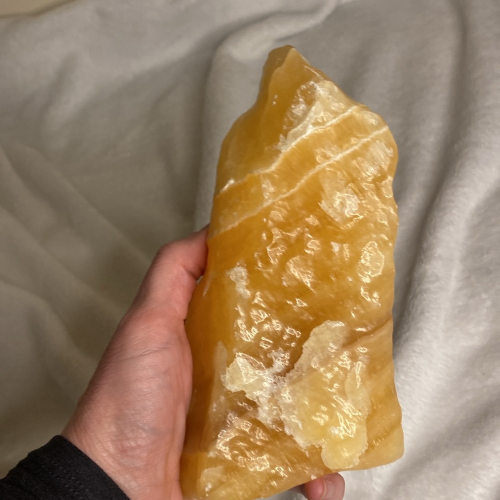 ✨ Stunning Natural Orange Calcite Chunk – Over 6.5” Tall! ✨
